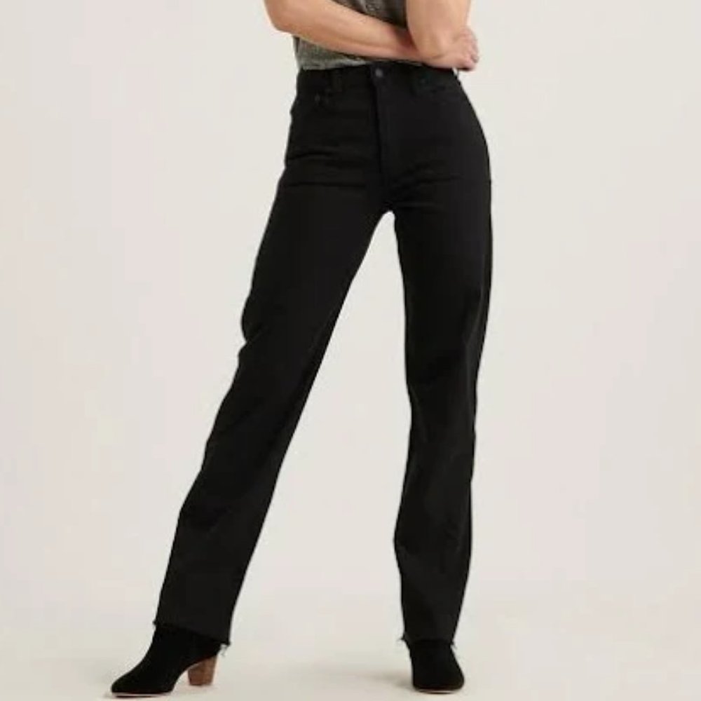 Lucky Brand High Rise Relaxed Stove Pipe Jeans, Black - NWOT (14 x 32)